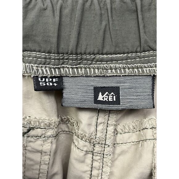 REI Pants Large 35x33 Beige Cargo Convertible Nylon UPF 50+ Outdoor Gorpcore - Picture 4 of 9